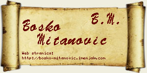 Boško Mitanović vizit kartica